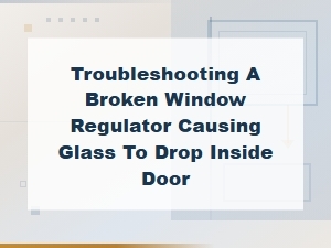 How to Fix a Broken Window Regulator When Your Car Door Glass Drops Inside